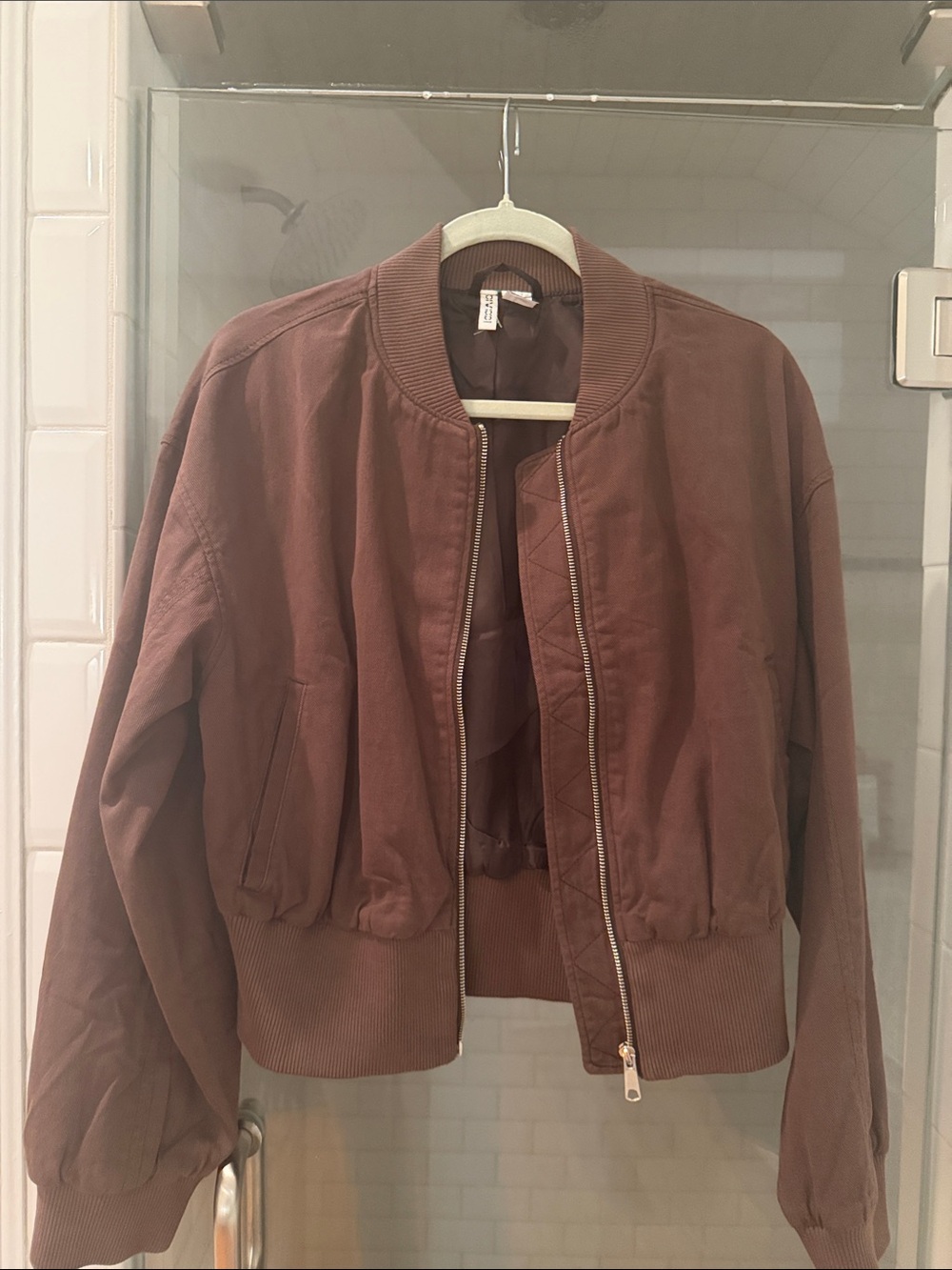 H&M Chocolate Brown Bomber Jacket - Picture 3 of 9